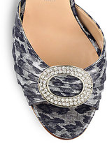 Thumbnail for your product : Manolo Blahnik Sedaraby Leopard-Print Satin d'Orsay Pumps
