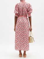 Thumbnail for your product : MUZUNGU SISTERS Alexia Smocked Cherry-print Linen Dress - Pink Print