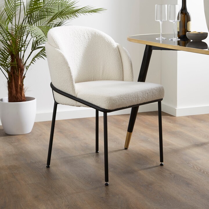 Dunelm Bobbi Dining Chair, Boucle Cream ShopStyle
