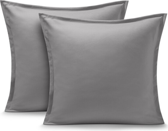 Bare Home Solid Black Microfiber Euro Pillow Sham Set