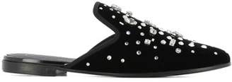 Giuseppe Zanotti D Giuseppe Zanotti Design Women's Black Velvet Loafers.