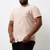 Thumbnail for your product : River Island Mens Big and Tall pink short sleeve Oxford shirt