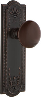 Nostalgic Warehouse Meadows Plate with Brown Porcelain Door Knob