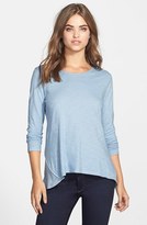Thumbnail for your product : Vince Camuto Zip Back Slubbed Crewneck Tee
