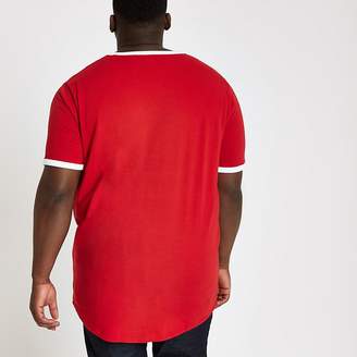 River Island Big and Tall red Prolific curve T-shirt