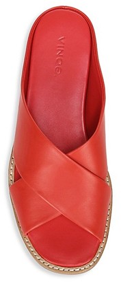 Vince Fairley Criss-Cross Leather Backless Sandals