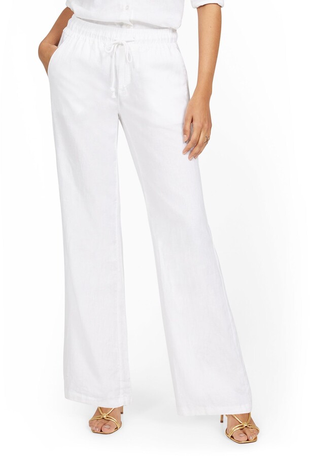 White linen petite pants Clearance