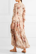 Thumbnail for your product : Zimmermann Aerial Ruffled Floral-print Silk-georgette Dress - Blush