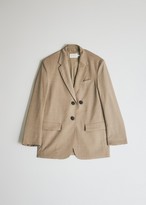 Thumbnail for your product : Mijeong Park Women's Oversized Tailored Jacket in Beige, Size Small | Wool