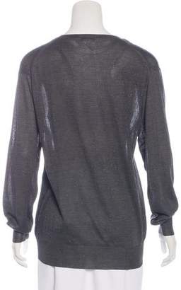 Celine Silk Metallic-Accented Sweater