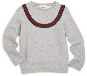 Gucci Little Girl's & Girl's Web-Trimmed Cotton Sweatshirt