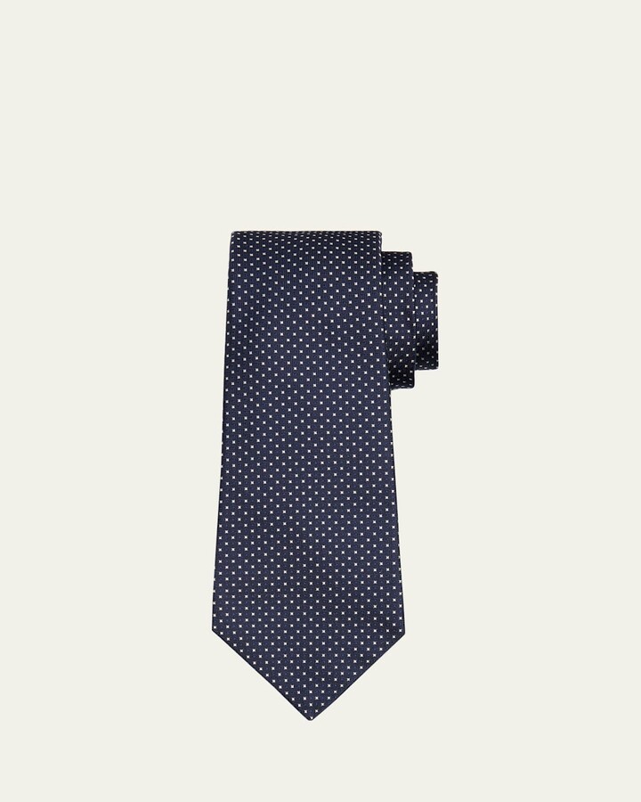 Kiton Men's Micro-Geometric Silk Tie
