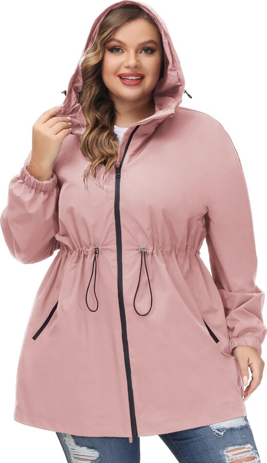 Hanna Nikole Women Plus Size Waterproof Jacket Lightweight Rain Coats