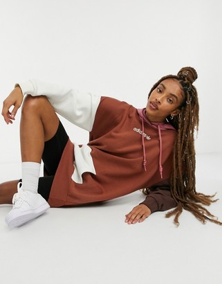 adidas 'Cosy Comfort' fleece oversized hoodie dress in colour block -  ShopStyle