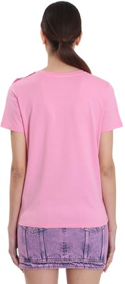 Balmain T-shirt In Rose-pink Cotton