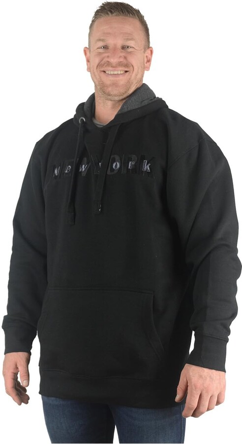 Zipper Mens 4x Tall Hoodies Forge Big Mens Black Apple Pullover