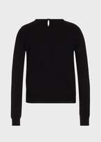 Thumbnail for your product : Emporio Armani Sweater With Crepe Voile Leoflower Insert
