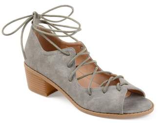 Brinley Co. Brinley Co. Womens Faux Nubuck Ghille Lace-up Peep-toe Sandals