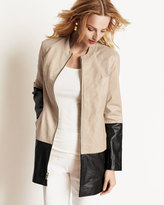 Thumbnail for your product : Neiman Marcus Long Colorblock Leather Jacket