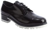 Thumbnail for your product : Miu Miu Black Shined Leather Lace Up Oxfords With Lug Sole