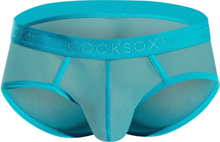 Cocksox Men's Underwear CX76ME Contour Pouch Italian Mesh Sports Brief  (Tonic Blue/L) - ShopStyle