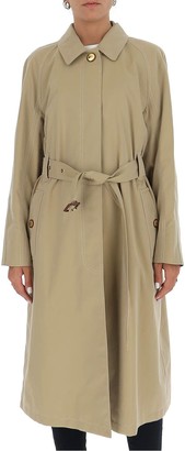 tropical gabardine belted car coat