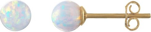 Junior Jewels JuniorJewels14KGoldOverSterlingSilverChildren'sCreatedOpalBallEarrings
