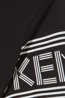 Kenzo Printed Cotton-jersey Midi Dress - Black