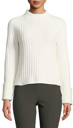 Vince Cuffed Mock-Neck Wool-Cashmere Sweater