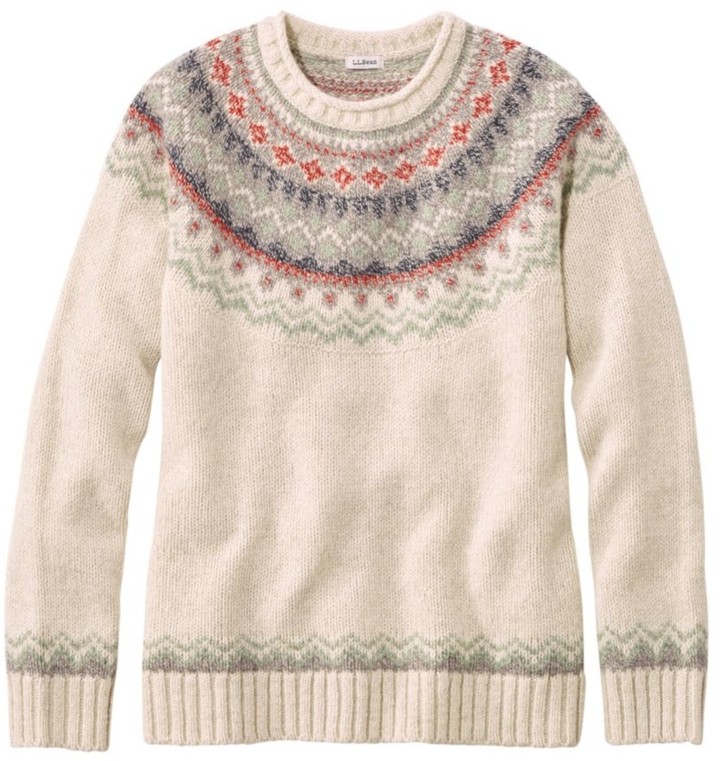 L.L. Bean Women's Classic Ragg Wool Sweater, Fair Isle Crewneck ShopStyle