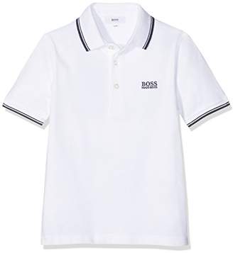 BOSS Boys' Polo Manches Courtes Shirt, (Blanc), (Size: 04A)