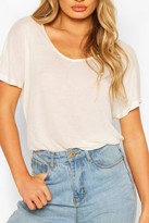 Thumbnail for your product : boohoo Oversized Scoop Neck Rib T-Shirt
