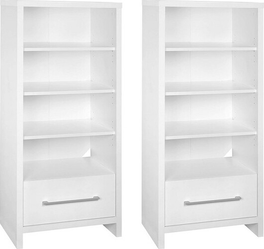 ClosetMaid ClosetMaid165100DecorativeStorageTowerBookcasewithDrawerWhite(2Pack)