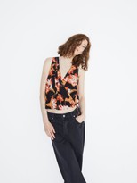 Thumbnail for your product : Raey Crossover Lily-print Silk Top - Red Print