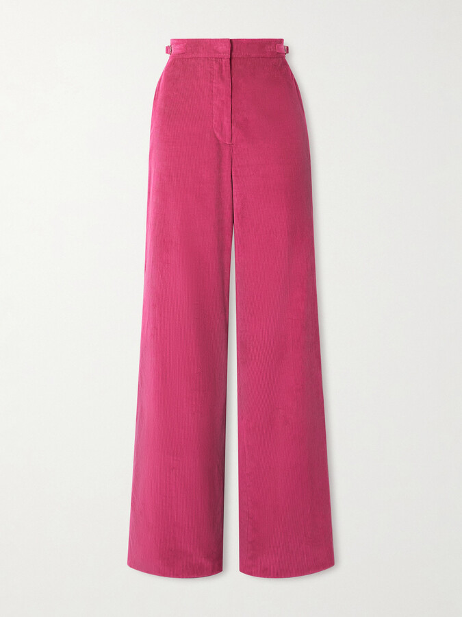 Gabriela Hearst Vesta Cotton-corduroy Straight-leg Pants - Pink