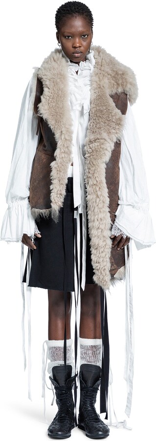 Ann Demeulemeester Aleid Asymmetric Shearling Vest