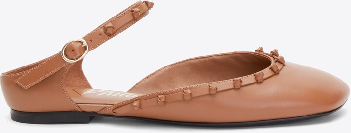 ID Mary Jane Flat with Leather Craft in CAMEL
