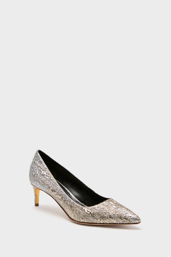 Rupert Sanderson Silver Gold New Nora Heels