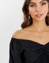 Thumbnail for your product : ASOS DESIGN long sleeve off the shoulder top with shirring detail