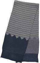 Thumbnail for your product : Lowie Storm Blue/Cream Graphic Large Reversible Scarf