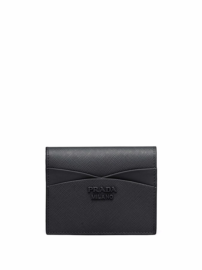 Prada Logo-Plaque Snap-Fastening Wallet - ShopStyle