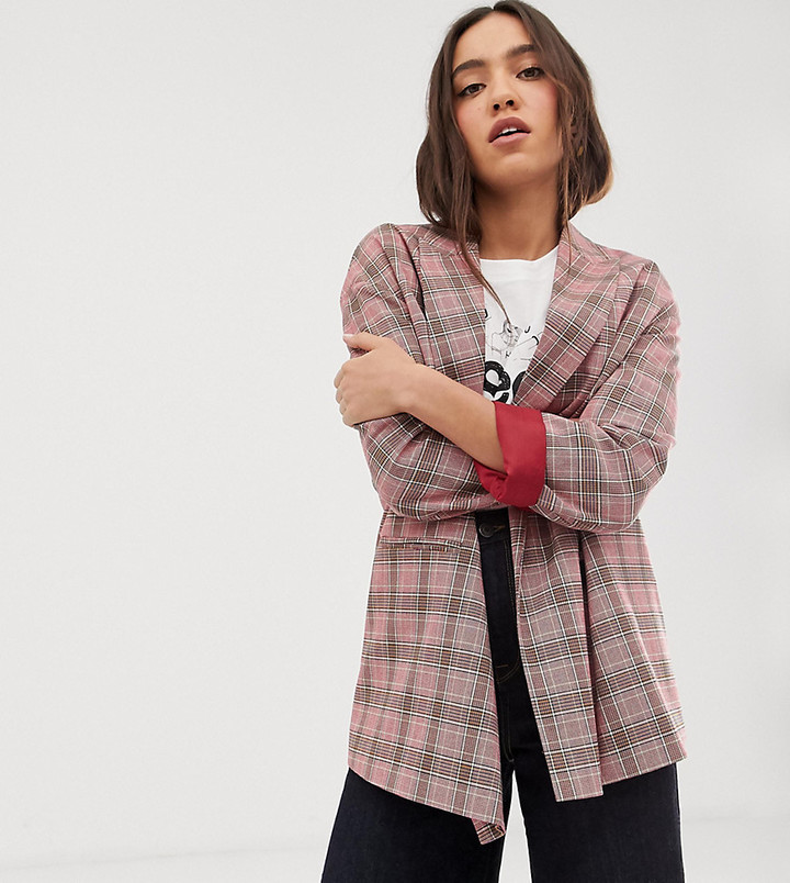 stradivarius blazer pink