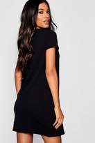 Thumbnail for your product : boohoo Cap Sleeve Wrap Over Shift Dress