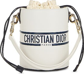 RARE Christian Dior White Calfskin Leather Paradise Bubble Bucket Bag  Pre-owned