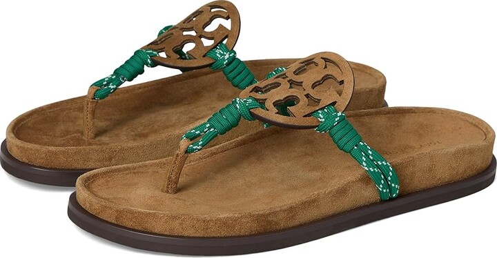 Tory Burch Miller Rope Cloud Women's Wedge Shoes Alce/Green : 5.5 M, Leather/Synthetic