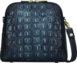 Anuschka 668 Zip Around Travel Organizer (Croc Embossed Sapphire) Bags