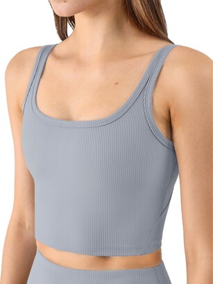KIKIWING Women's Seamless Sports Bra Workout Crop Top Tank Tops for Women  Long Lined Sports Bra Ribbed Crop Top Fitness - ShopStyle