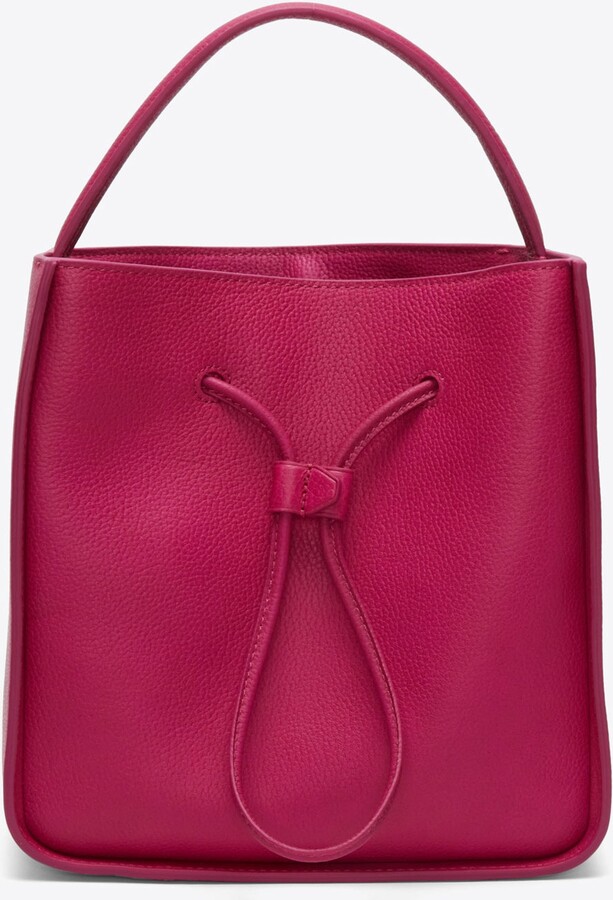 Soleil Small Bucket Drawstring in BRT FUCHSIA