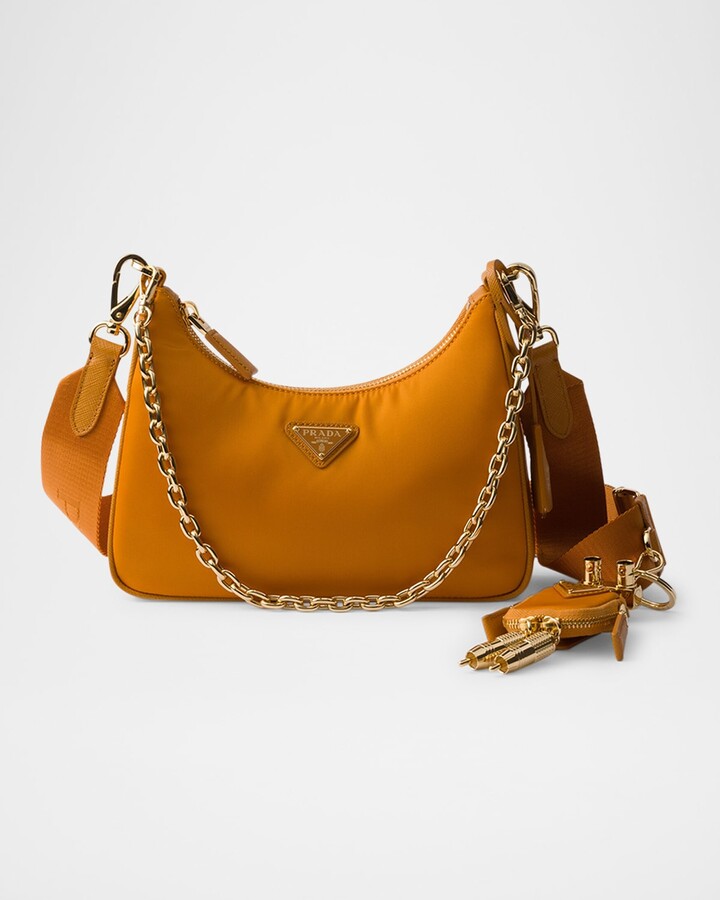 Prada Re-Edition 2005 Re-Nylon And Saffiano Leather Bag With Charm