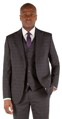 Jeff Banks Stvdio by Charcoal check 2 button front tailored fit suit jacket